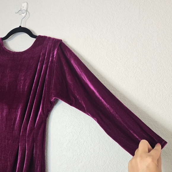 Tularosa X Revolve S Annette Dress Purple Velvet Long Sleeve Mini Dress - Picture 3 of 8